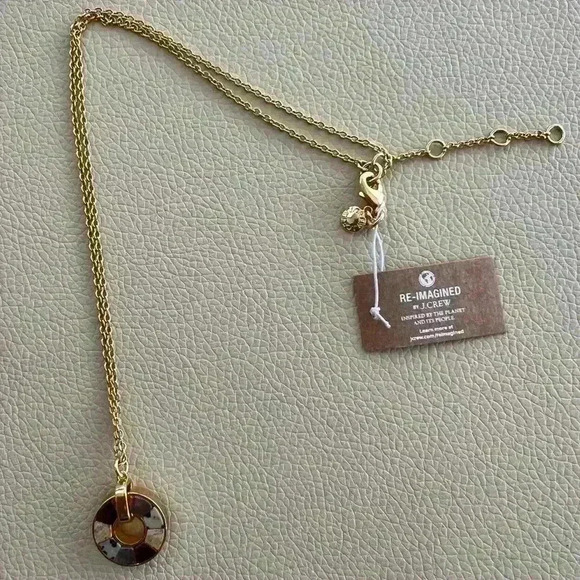 J Crew Semi Precious Stone Wheel Necklace - Picture 4 of 4